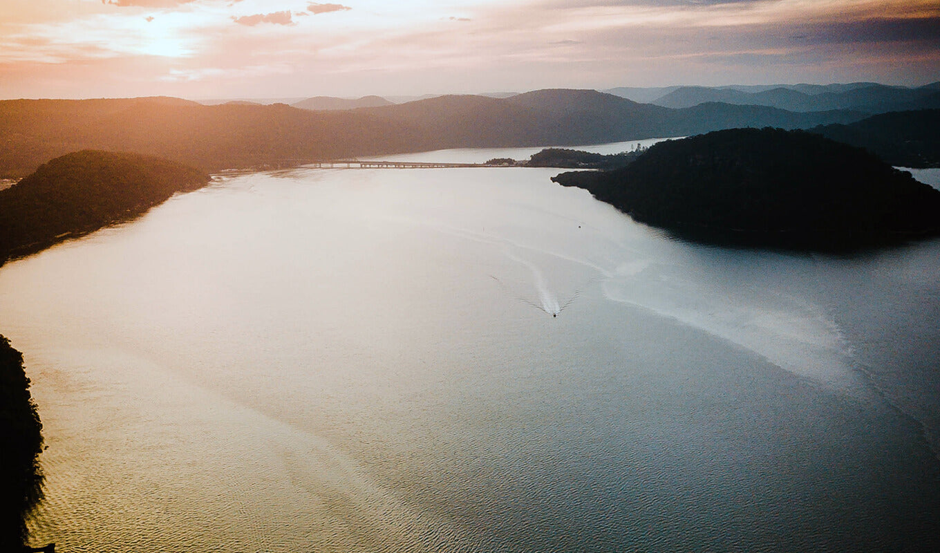 Aerial view of Hawkesbury river, New south wales