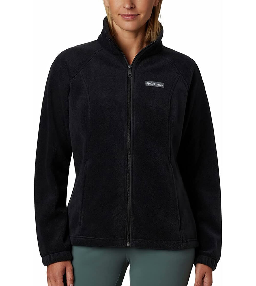 Schwarze Columbia Benton Frühlings-Fleecejacke für Damen