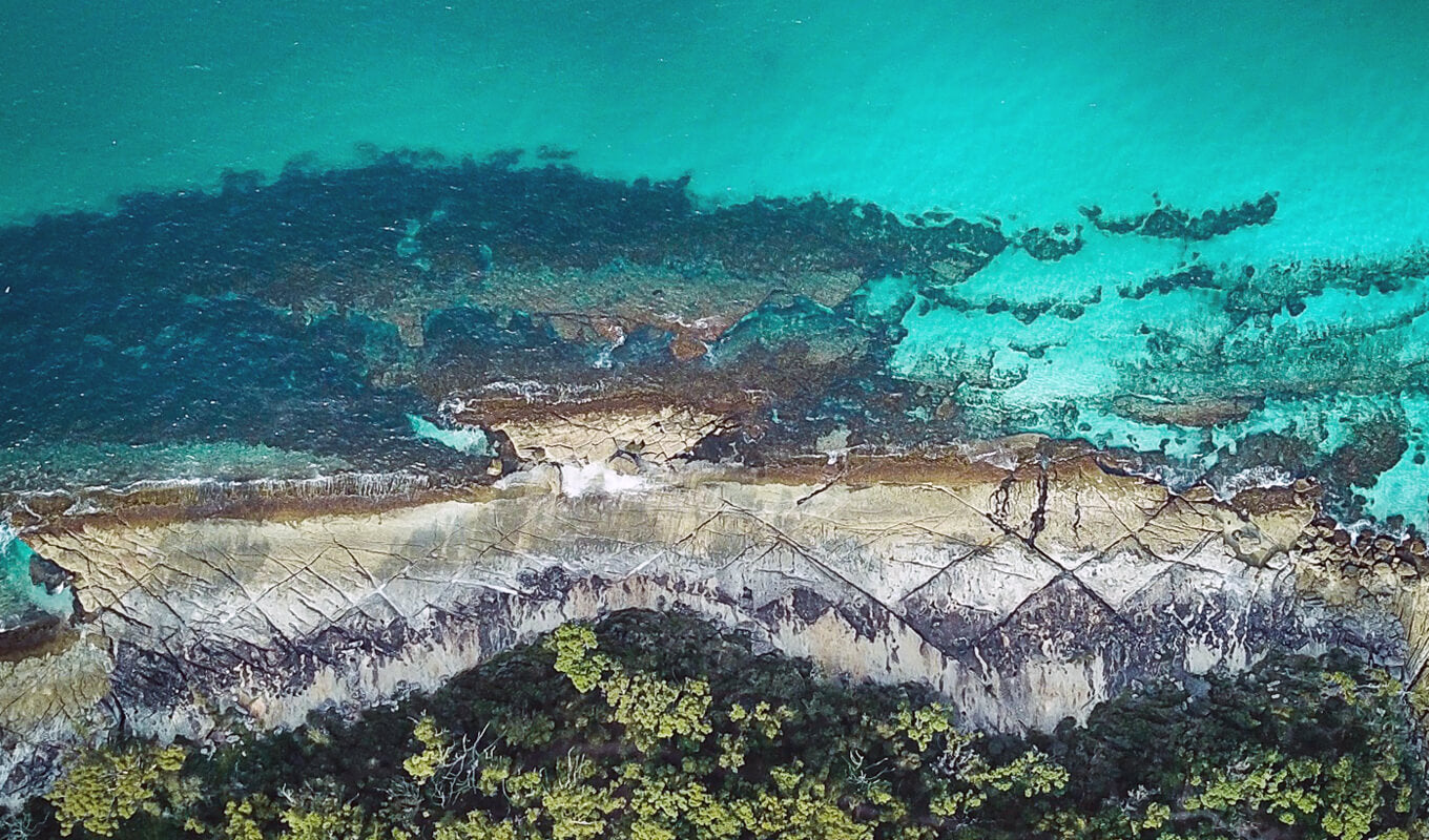 Top view of Jervis bay, New South Wales