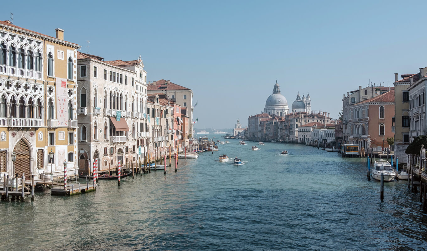 Venice canal between Old buildings of Venice