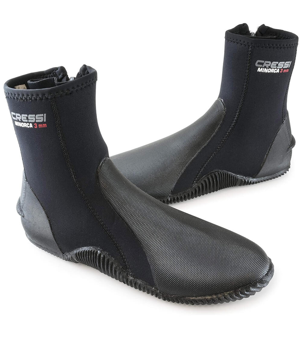 Black cressi neoprene adult anti slip sole boots