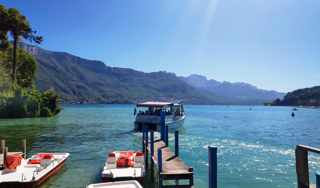 Clean and stunning Lake Annecy in summertime