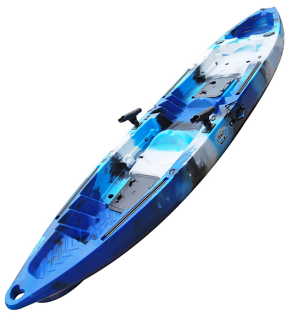 BKC tandem sit on top fishing kayak aluminum frame seats