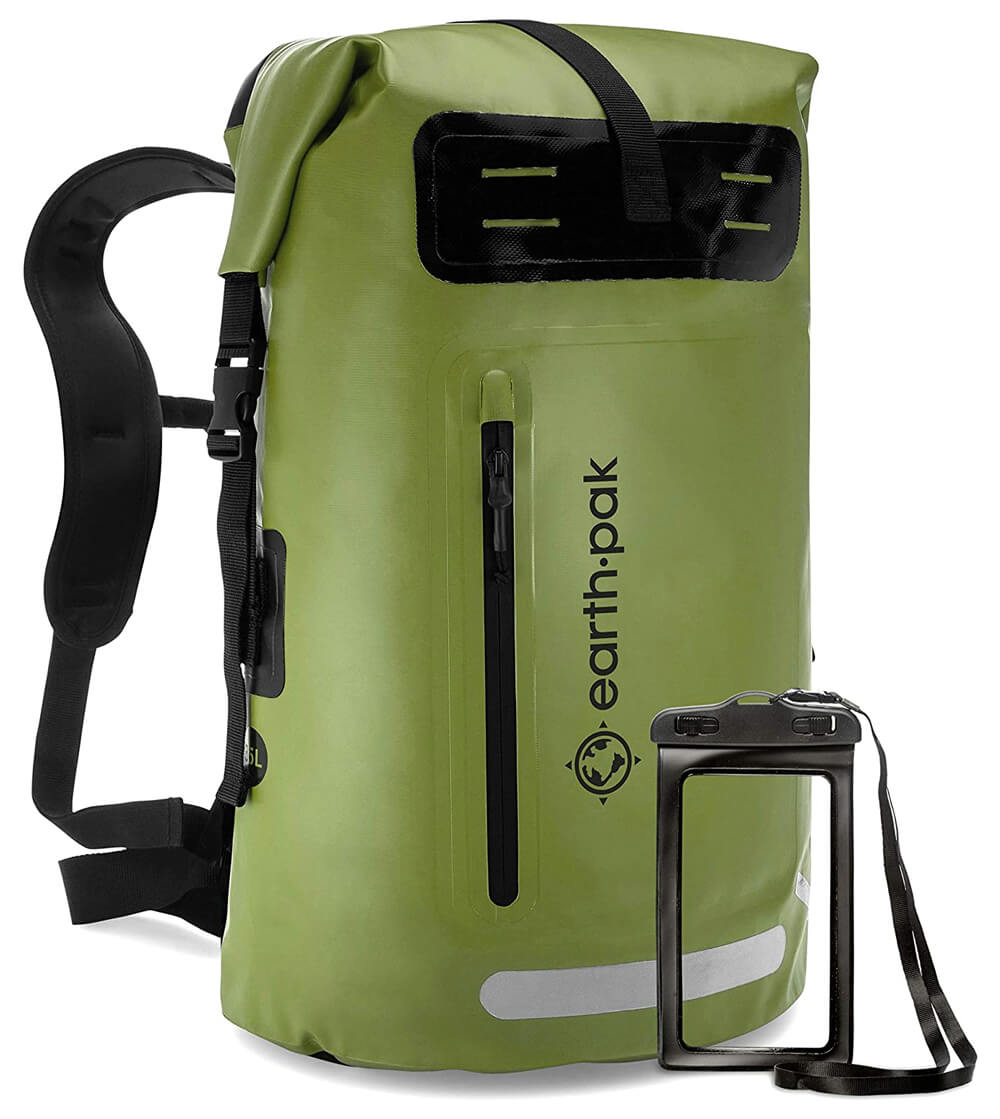 Earth pak heavy duty roll-top waterproof backpack