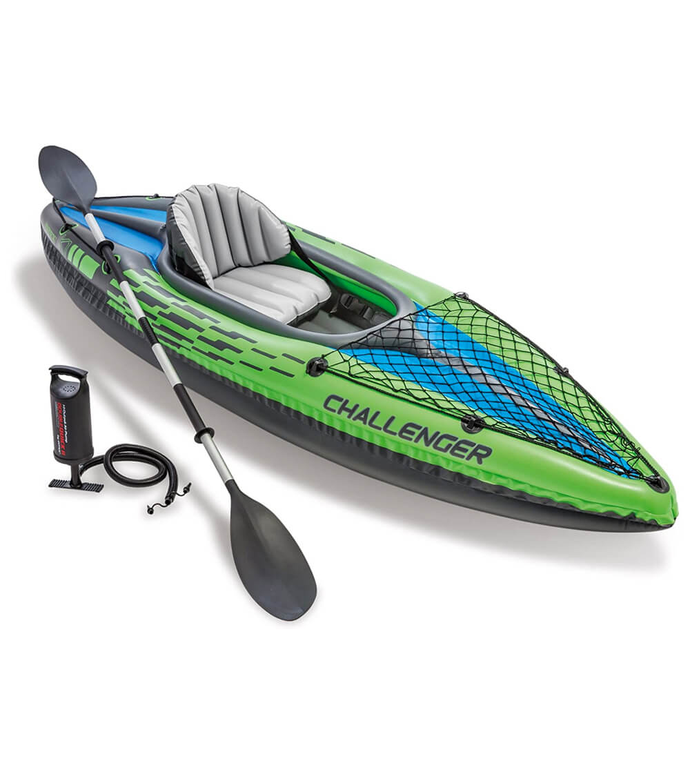 One person Intex challenger inflatable kayak set with aluminum oars