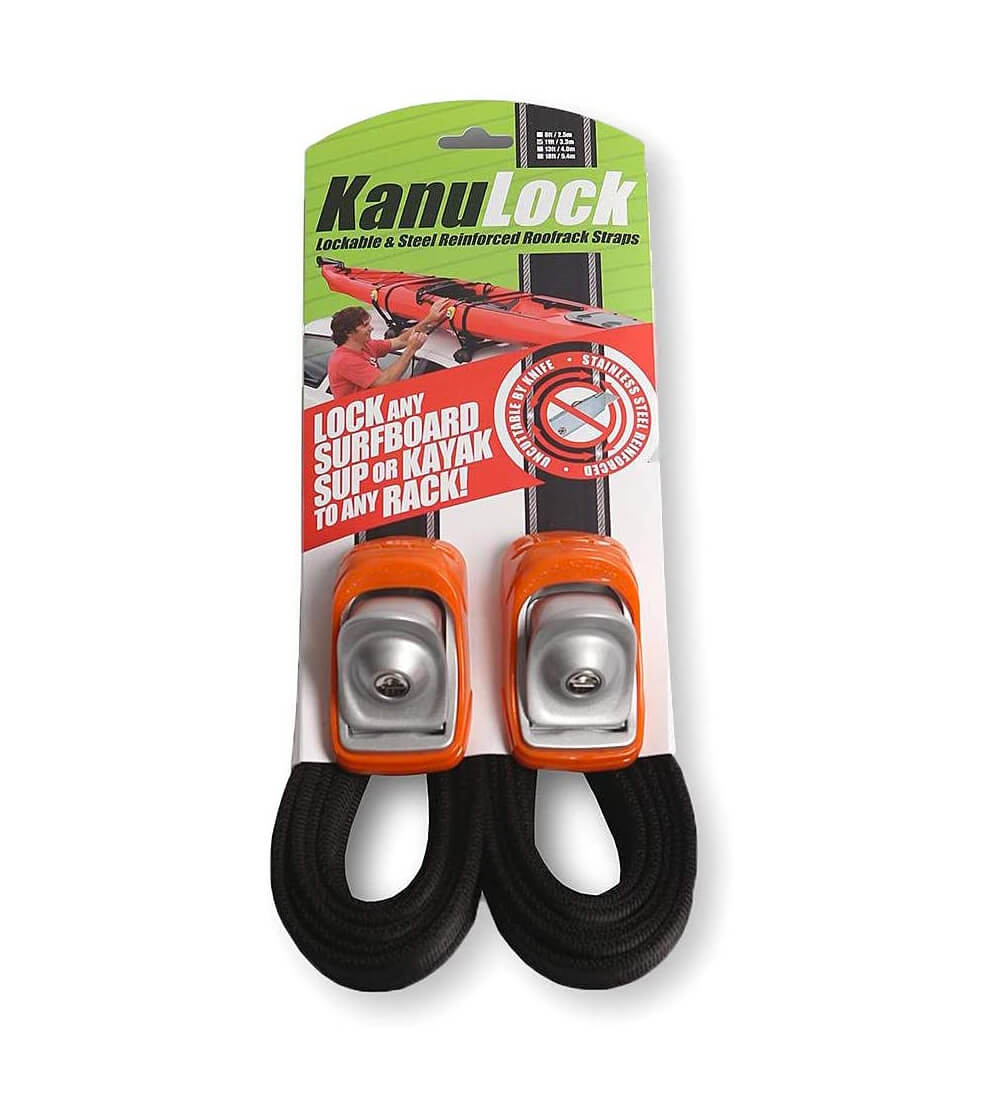 Kanulock lockable tiedown straps