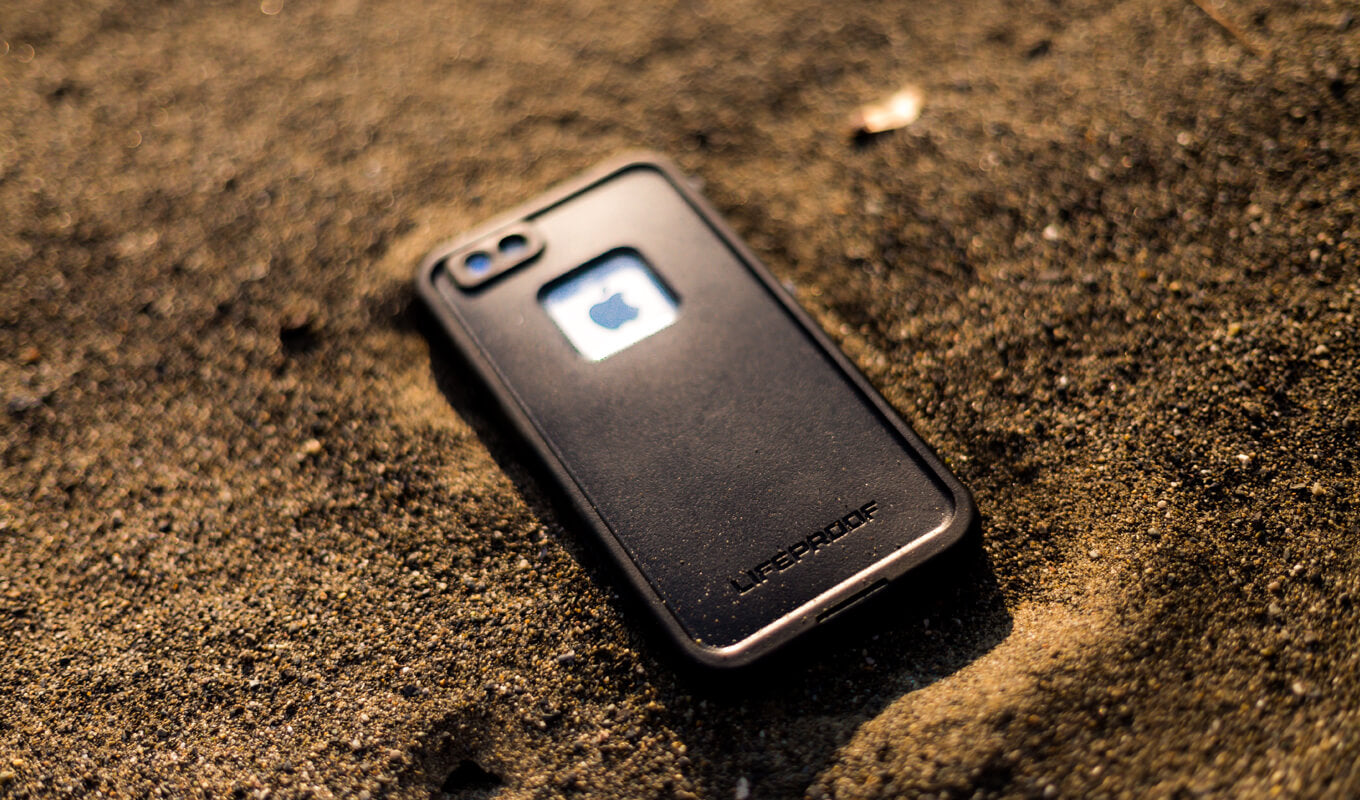 Lifeproof Fre waterproof phone case on sand