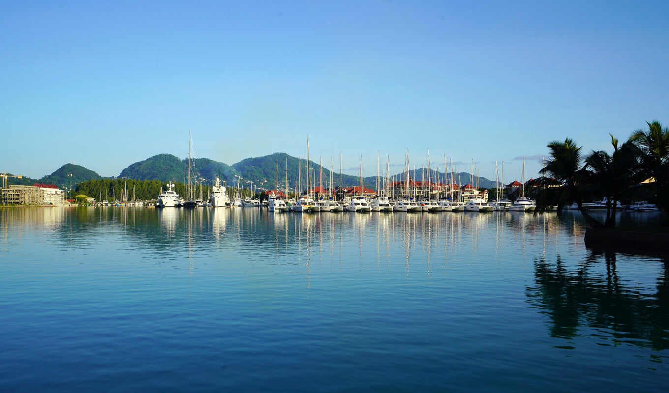 Yacht harbor in Eden Island, Mahe, Seychelles