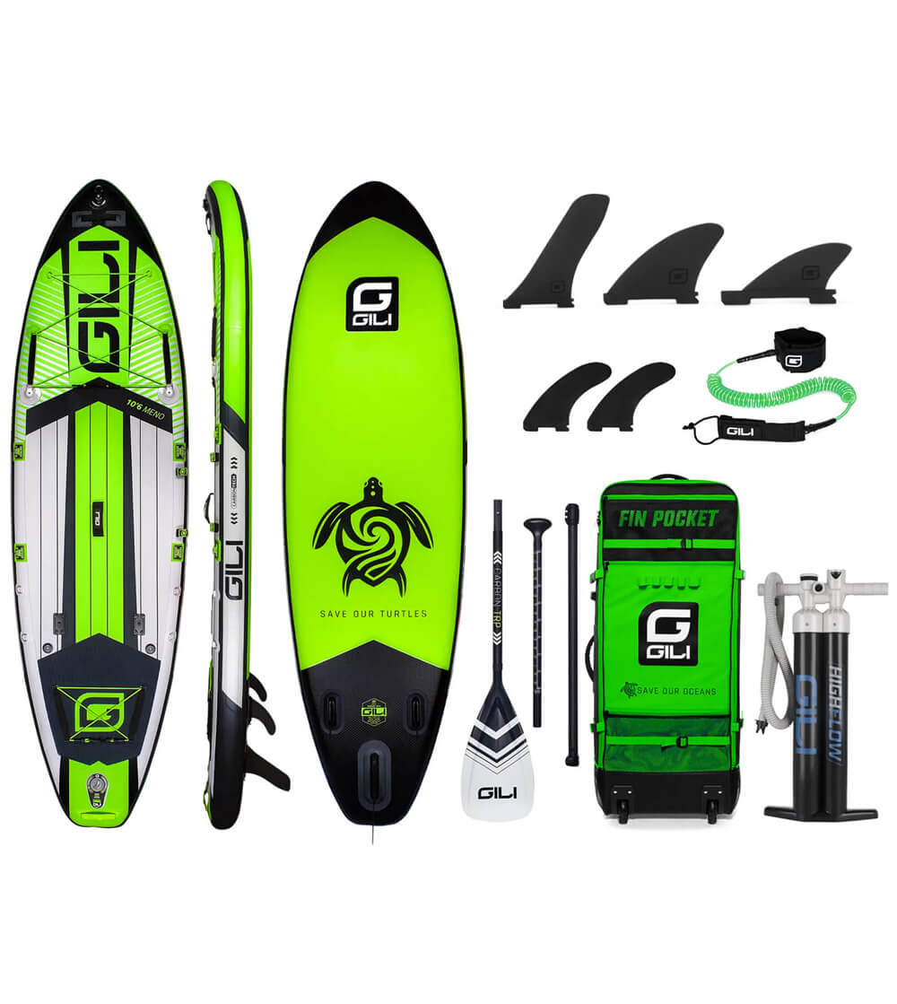 Meno inflatable paddle board, green