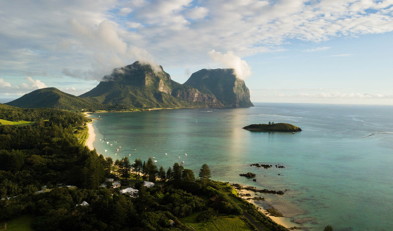 Lord howe island with picturesque white sand beaches