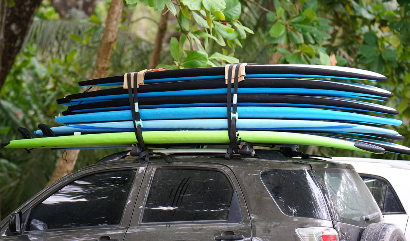 Car rack with stack paddle boards