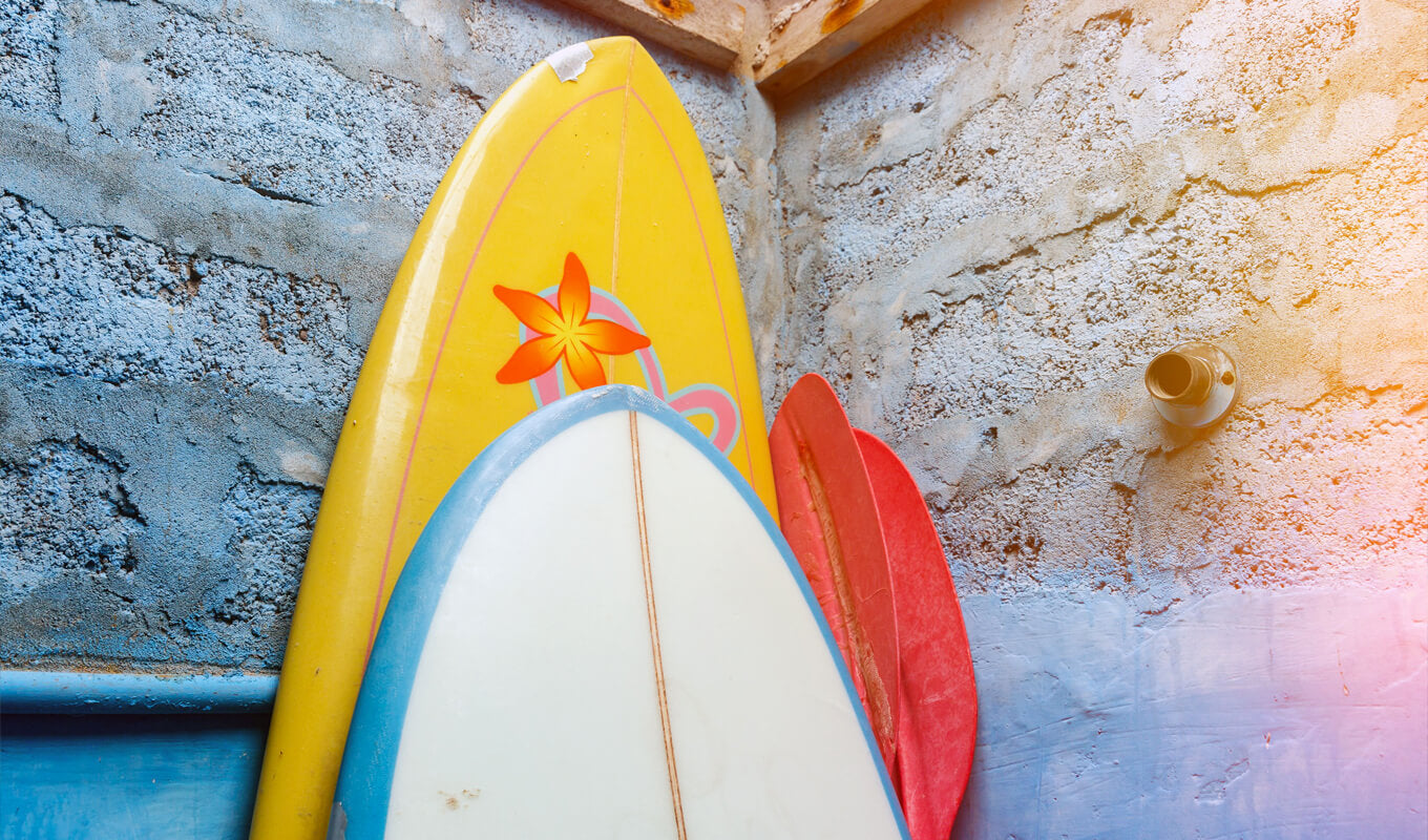 Paddle board stored inside