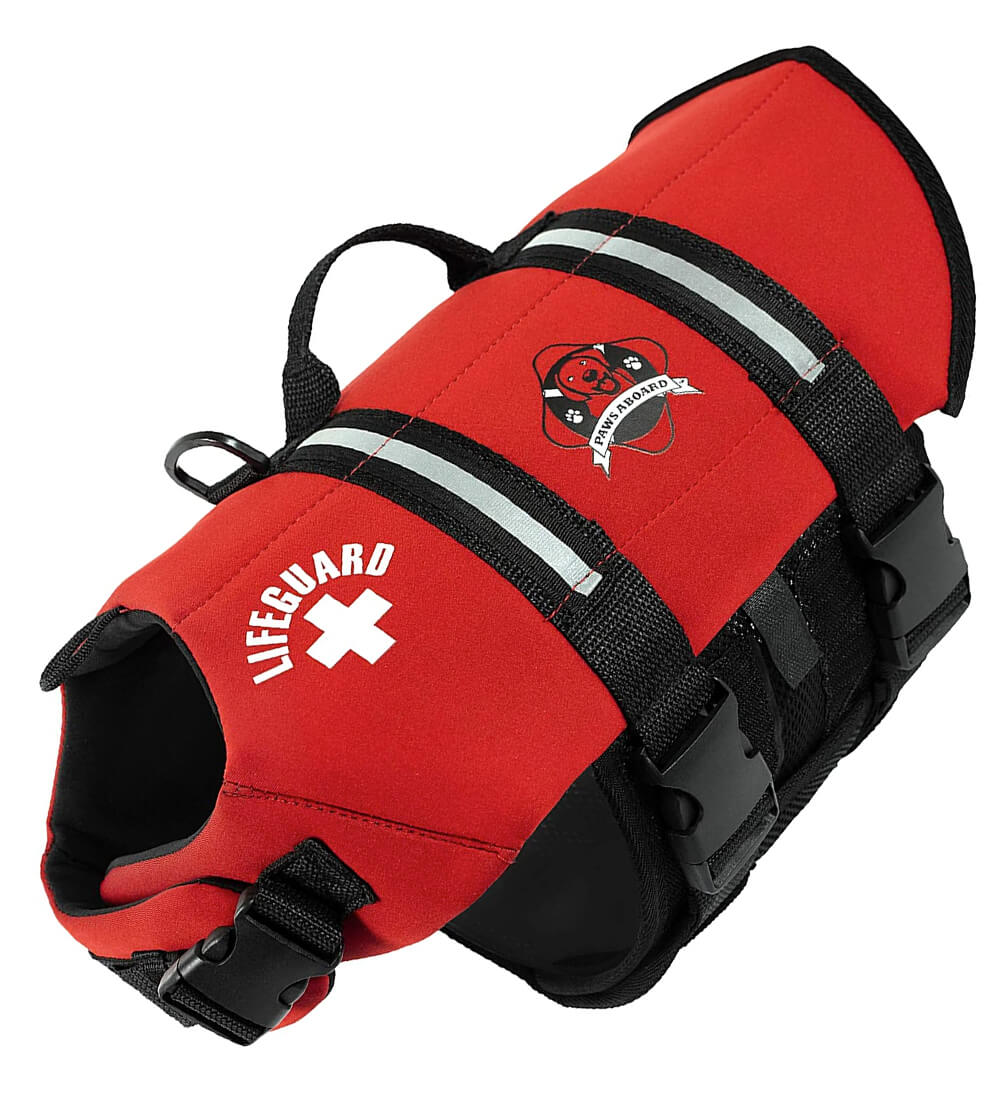 Red paws aboard dog life jacket vest for small dogs