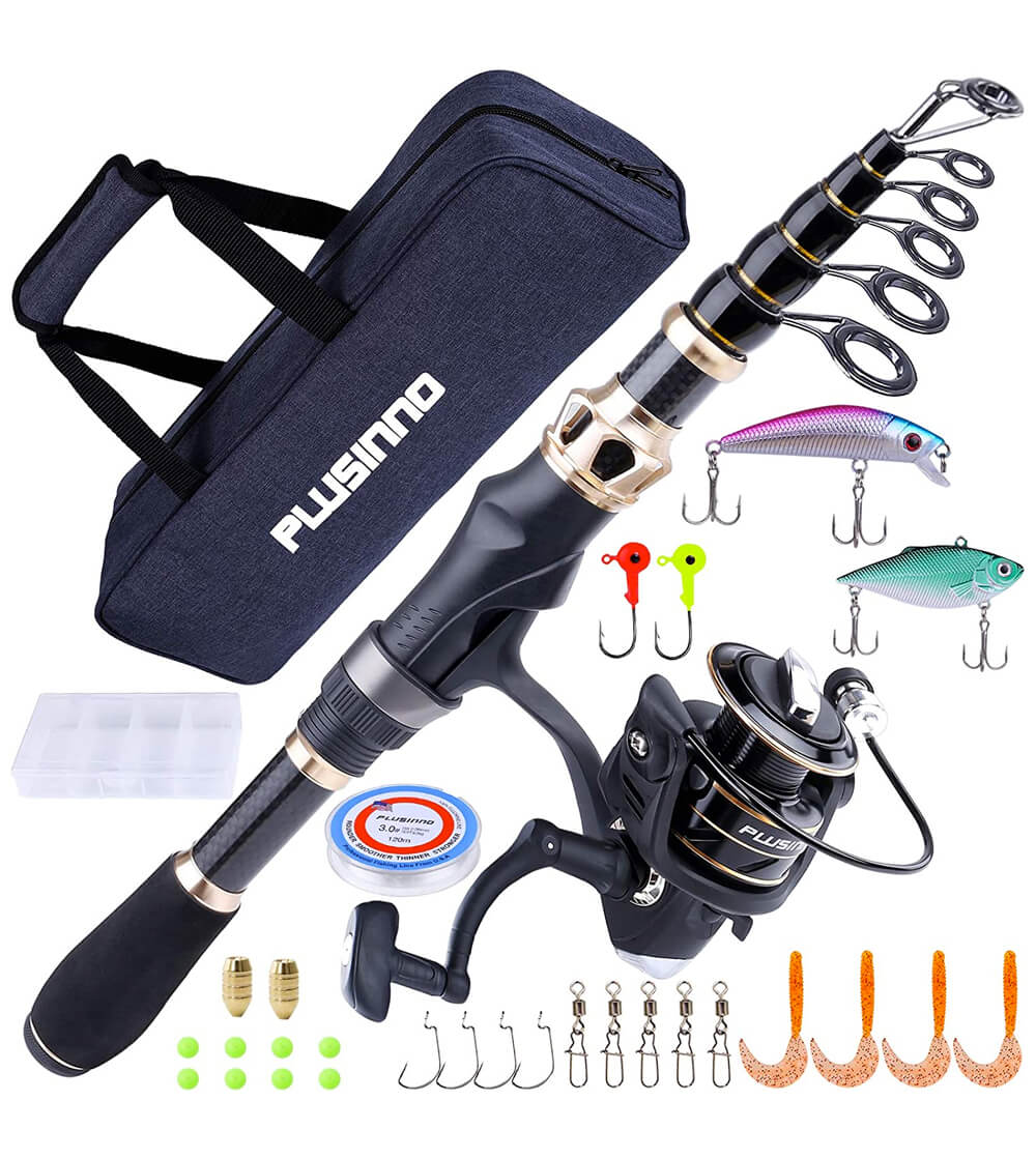 Plusinno fishing rod and reel combos freshwater kit