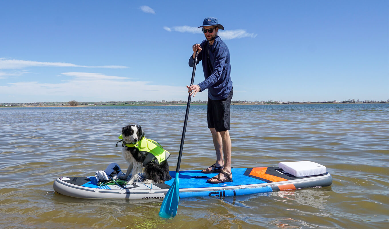 Paddleboarding with dog GILI Komodo