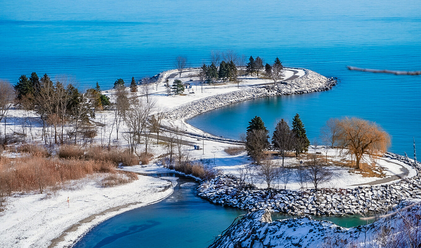 Aerial view of Scarborough Bluffs, Toronto Canada