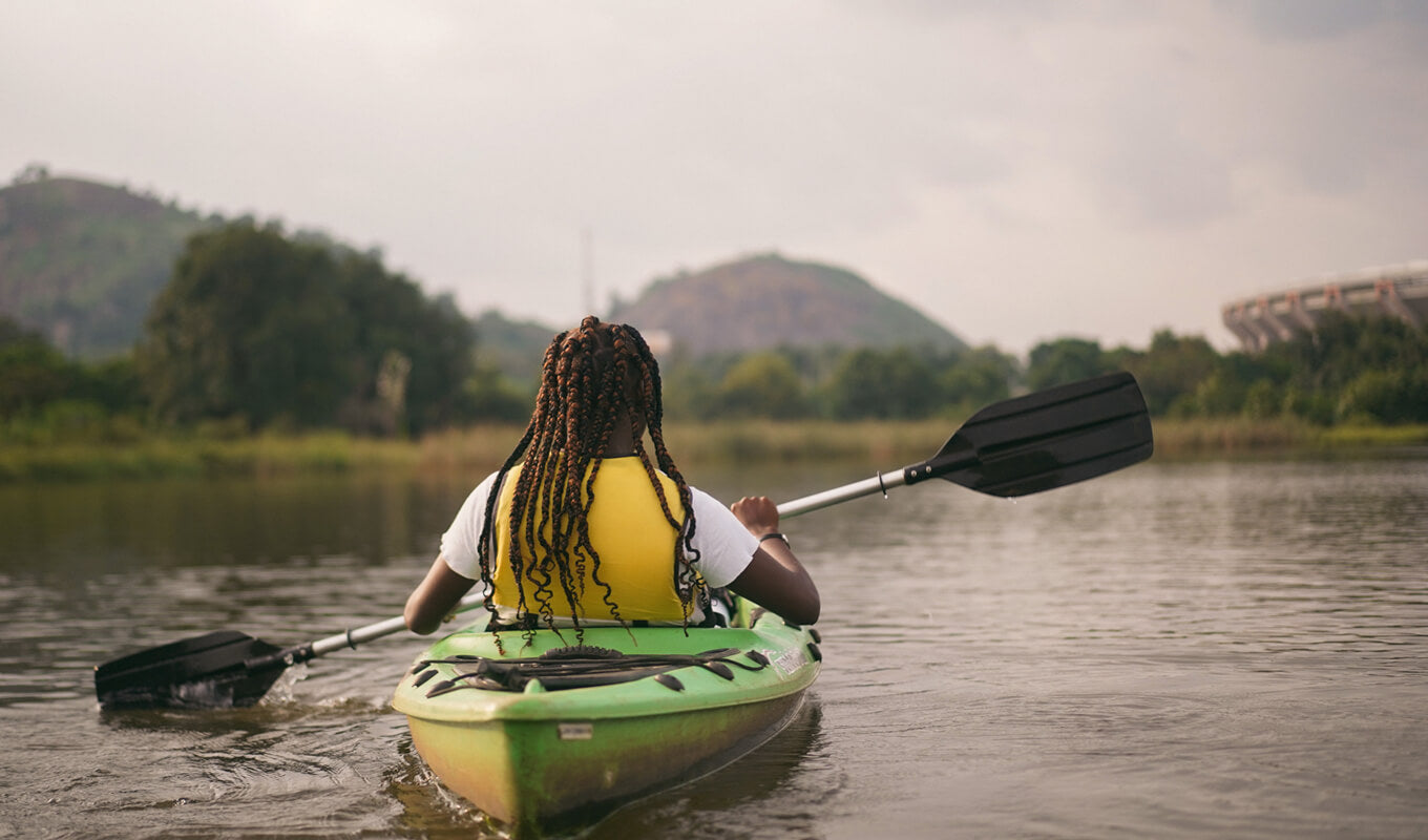 Sit on top kayak on a lake