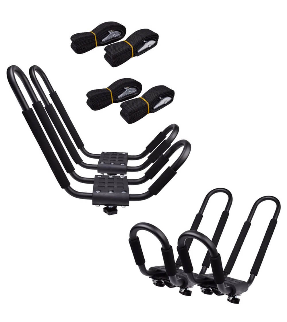 TMS J-Bar Rack HD Kayak Carrier Canoe Boat Surf Ski Roof Top Mounted