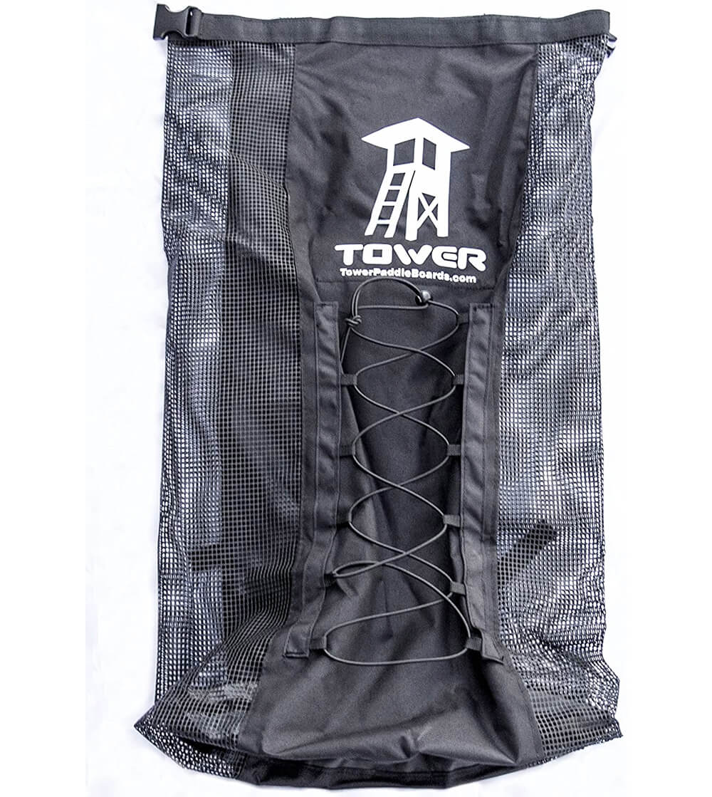 Tower iSUP backpack interior fin pocket