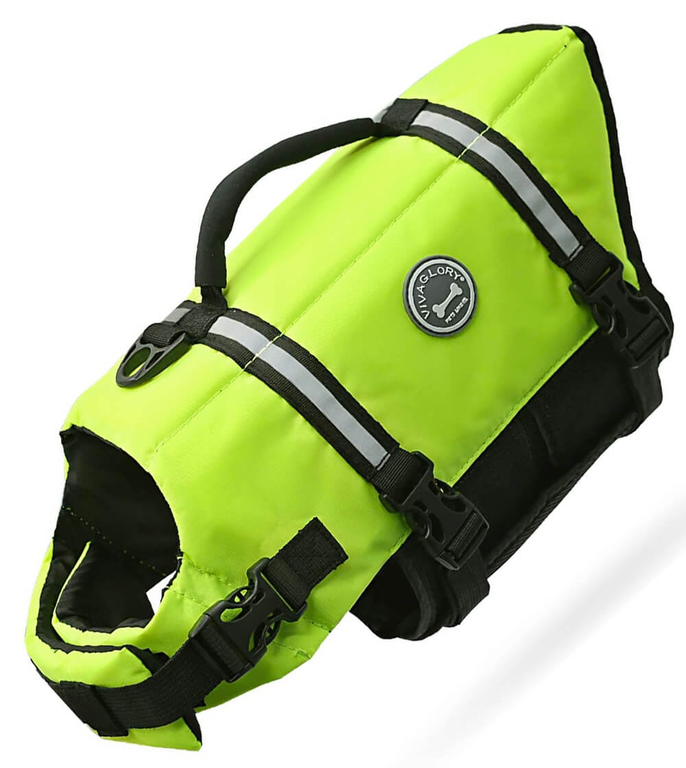 Green vivaglory ripstop life jacket for small dogs