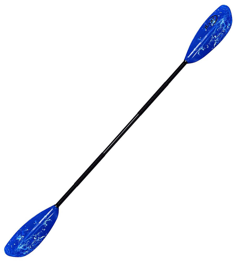 White wolf kayak paddle carbon fiber shaft blue blade