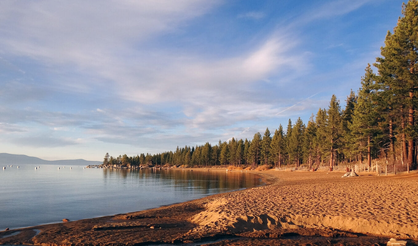 Sandy beach of zephyr cove