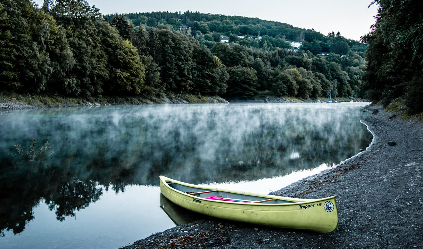 Green canoe