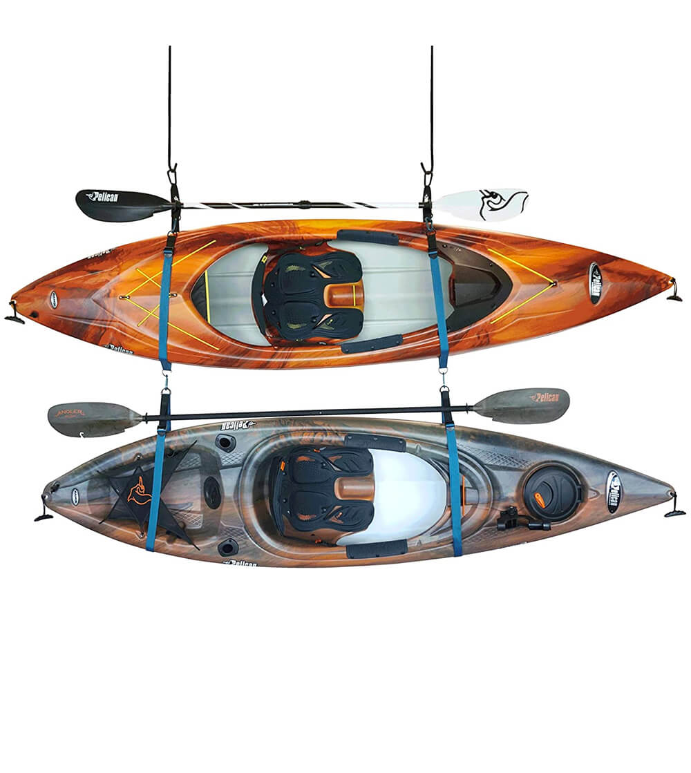 Indoor and Outdoor kayak and SUP paddle board hangers