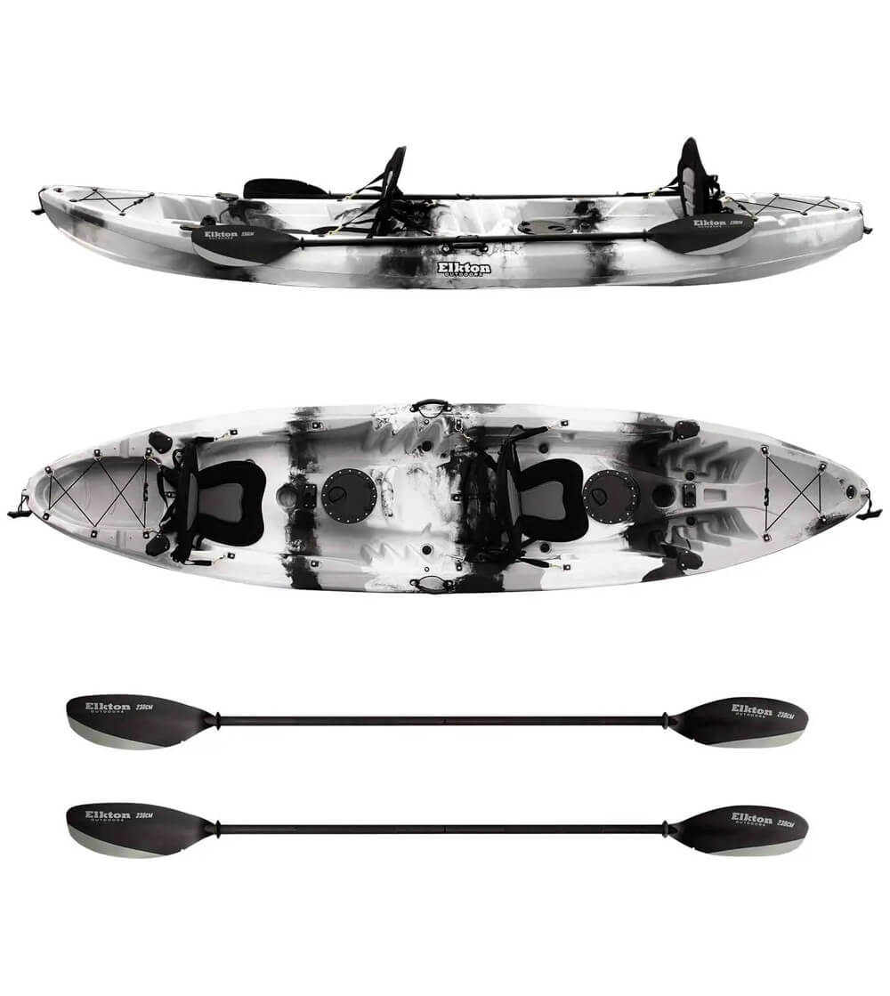 Elkton outdoors hard shell fishing tandem kayak