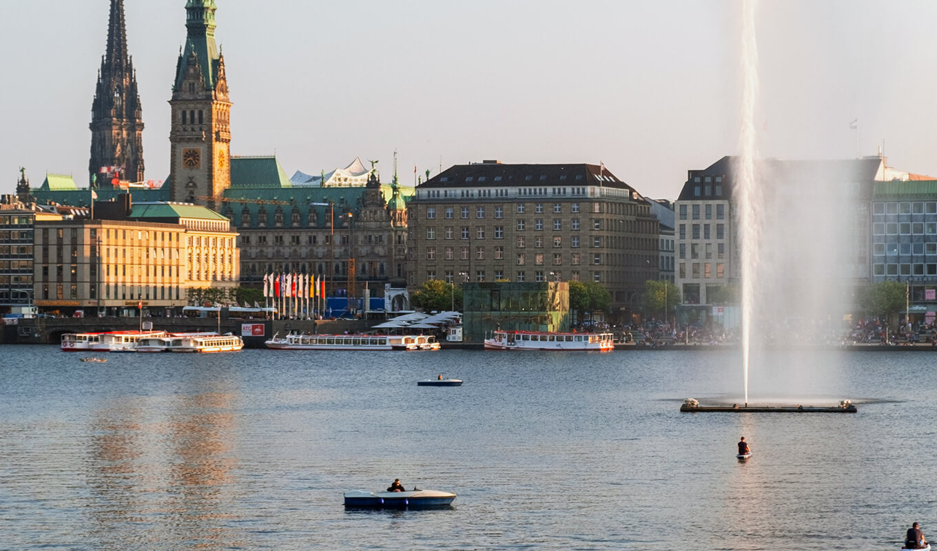 Water fountain on Alster river