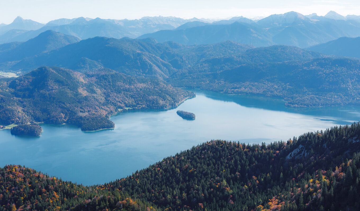 Aerial view of Lake Walchen