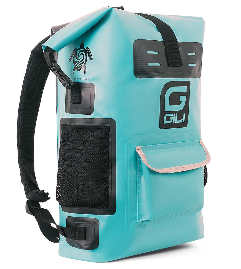 Blue GILI roll-top  waterproof backpack