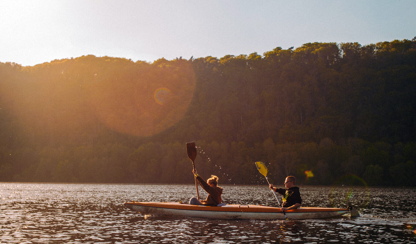 Tandem kayak on a lake