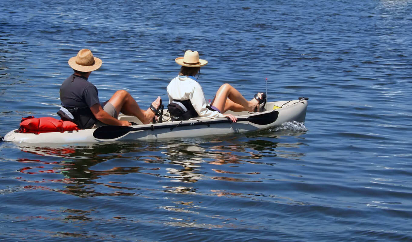 Man and a woman tandem pedal kayak