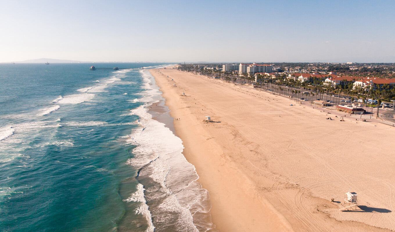 Aerial view of Huntington beach state park