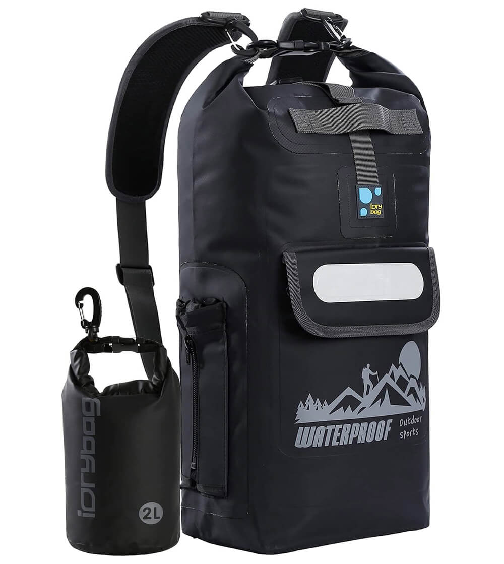 Schwarzer iDrybag wasserdichter Rucksack