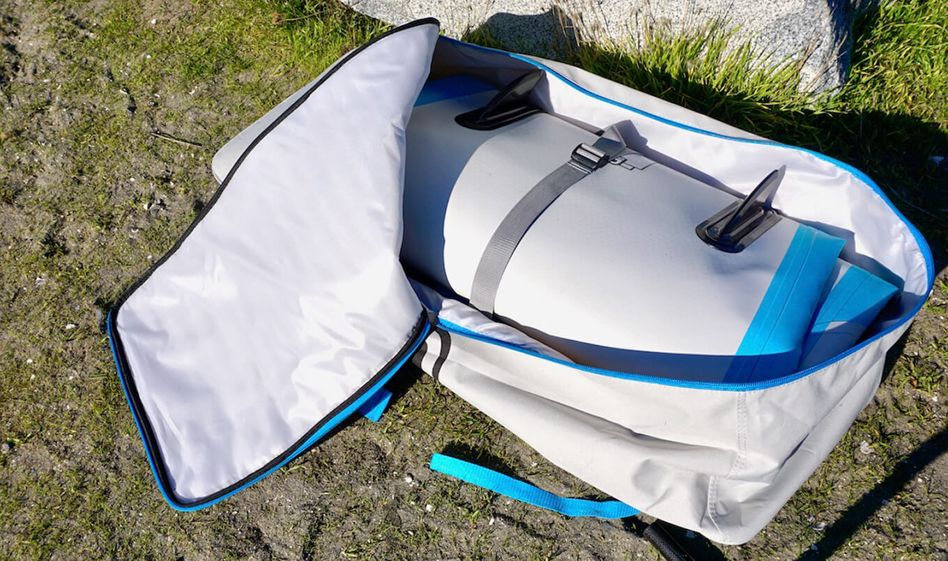 Inflatable SUP deflated in bag