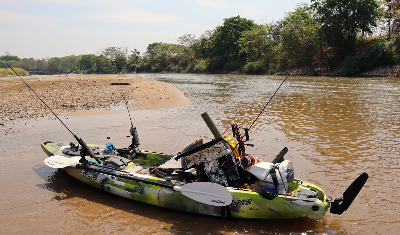 Ocean kayak with fishing accessories gear