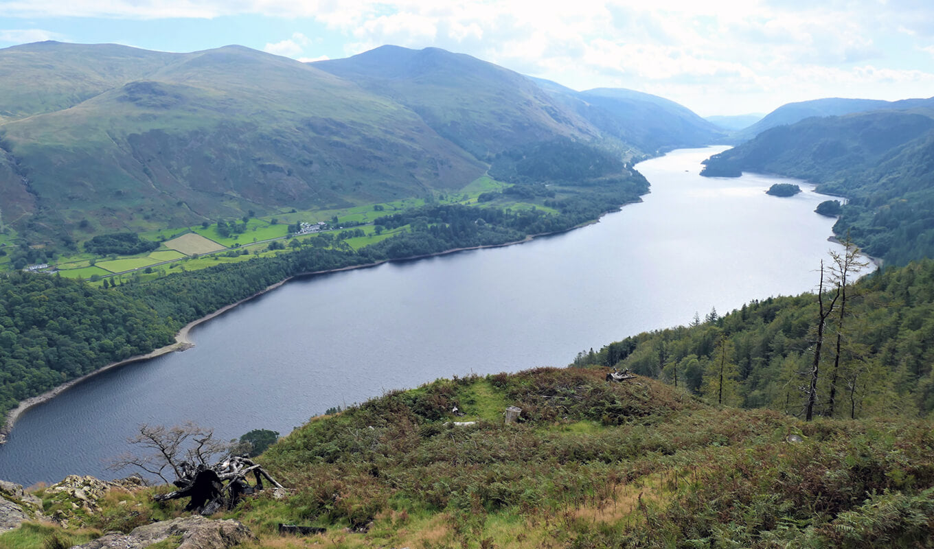 Aerial view of Thirlmere in Lake District