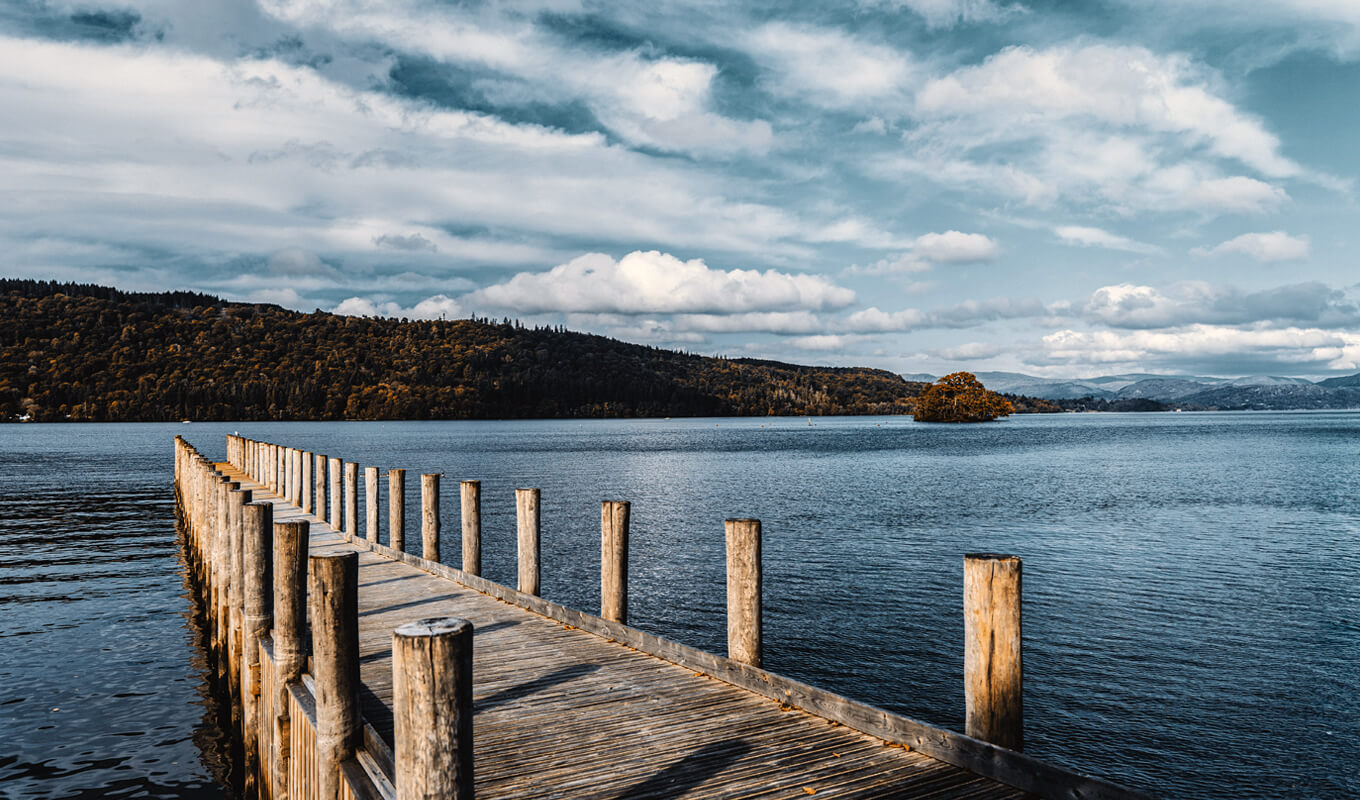 Wooden jetty on Windermere, Lake District