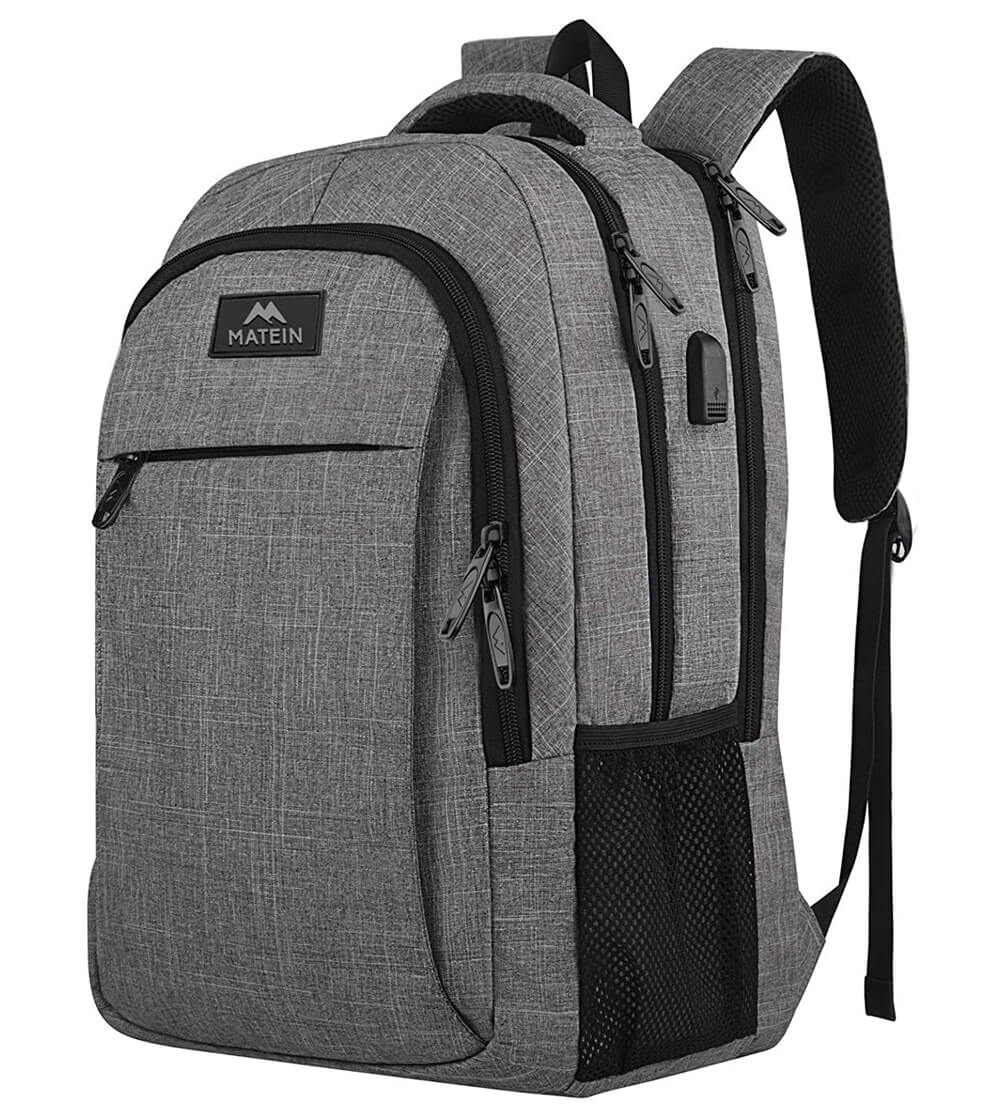 Matein travel laptop backpack grey