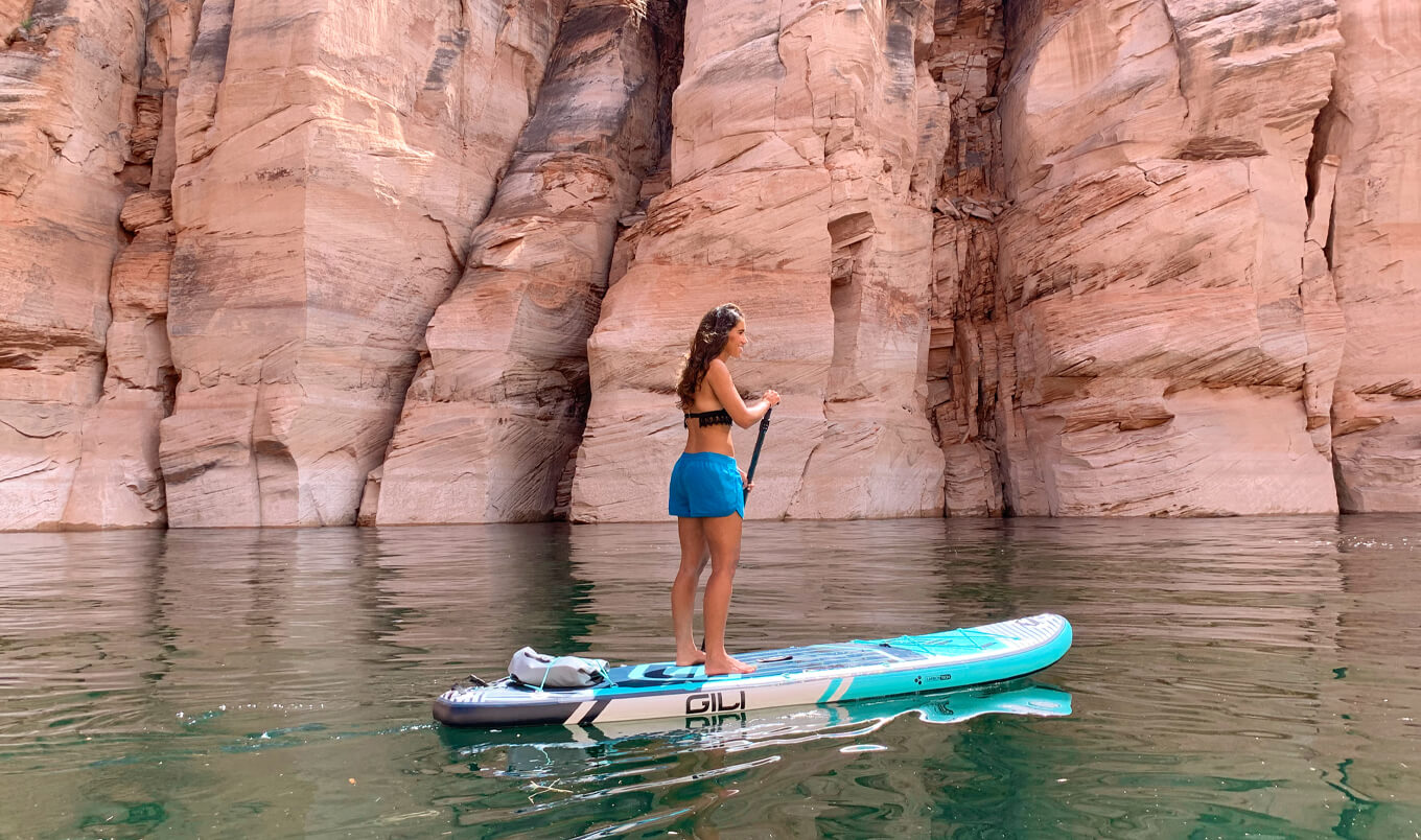 Paddleboarding in Lake Powell, Az