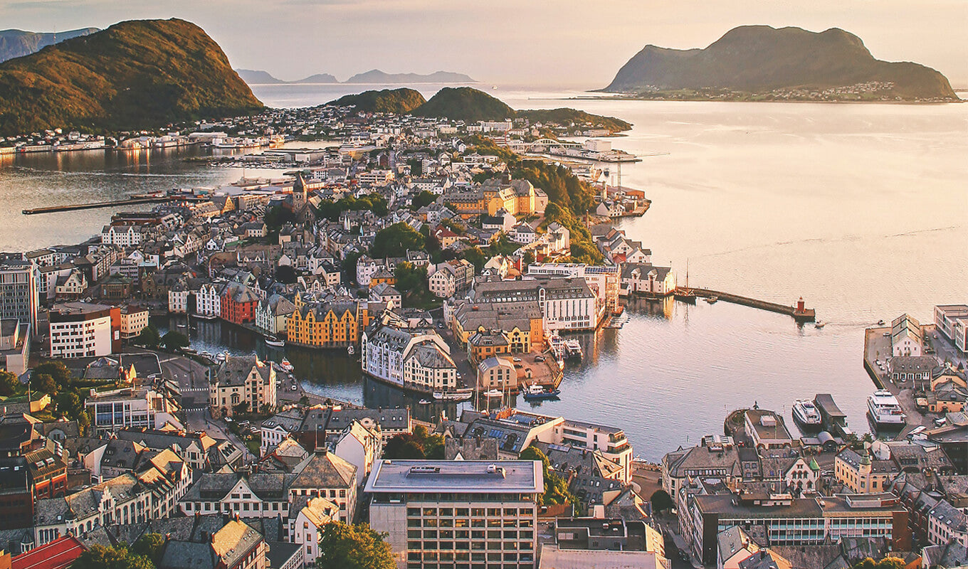 Aerial view of the city in Norway