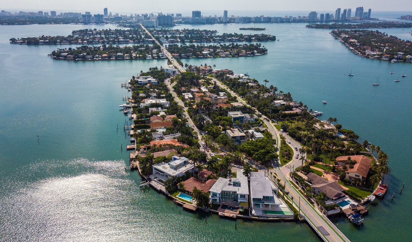 Aerial view of the artificial venetian islands
