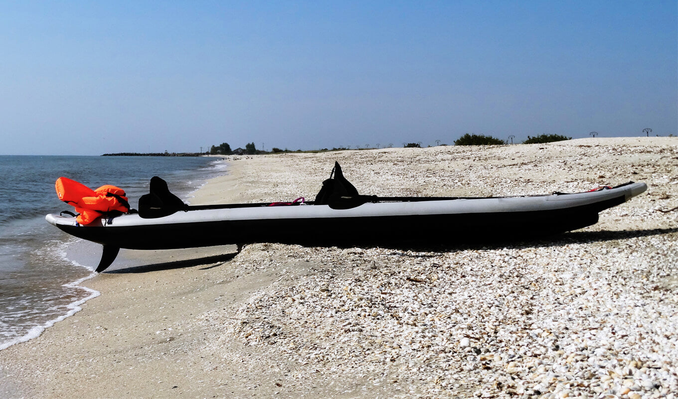 Kayak with a black skeg