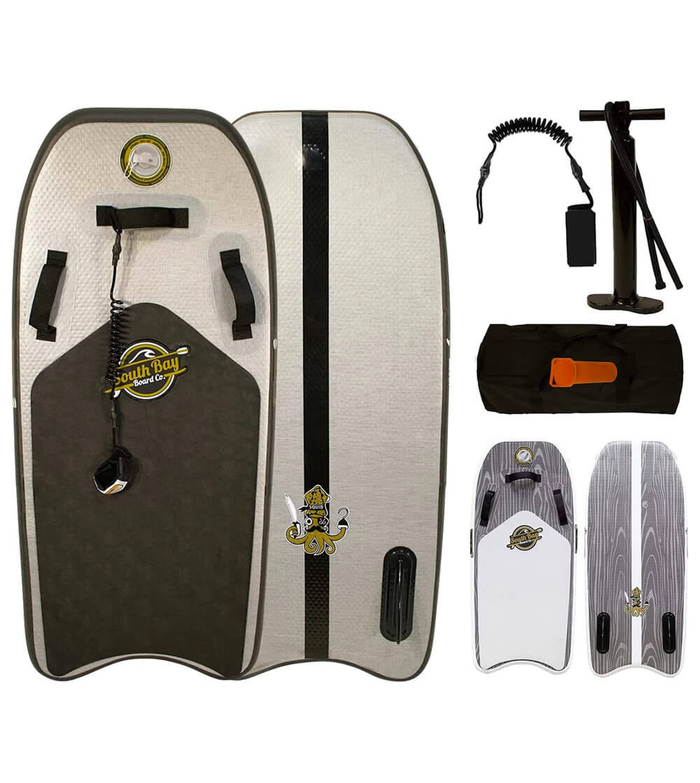 South bay board co. Inflatable bodyboard with fins