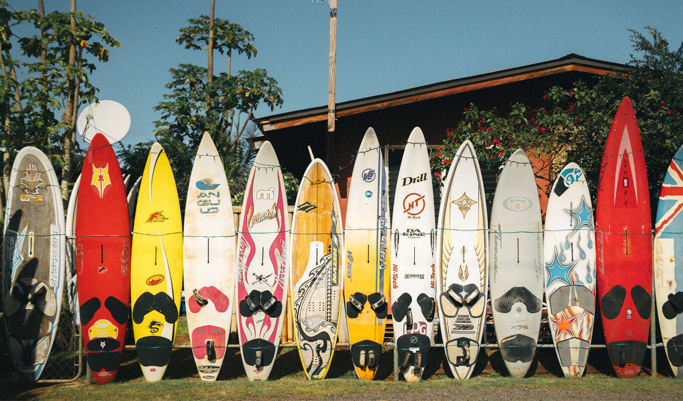 Assorted surfing boards