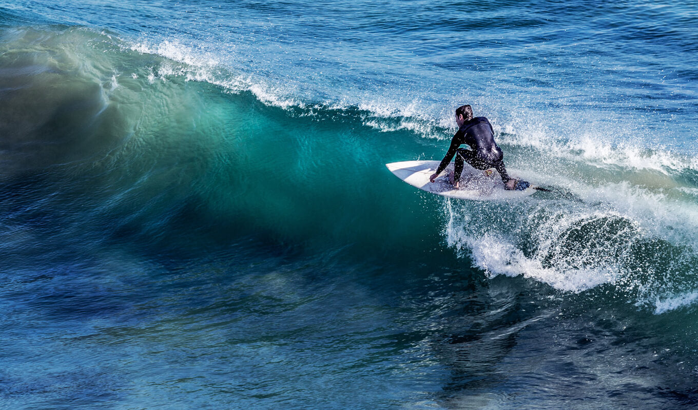 Man riding on a wave