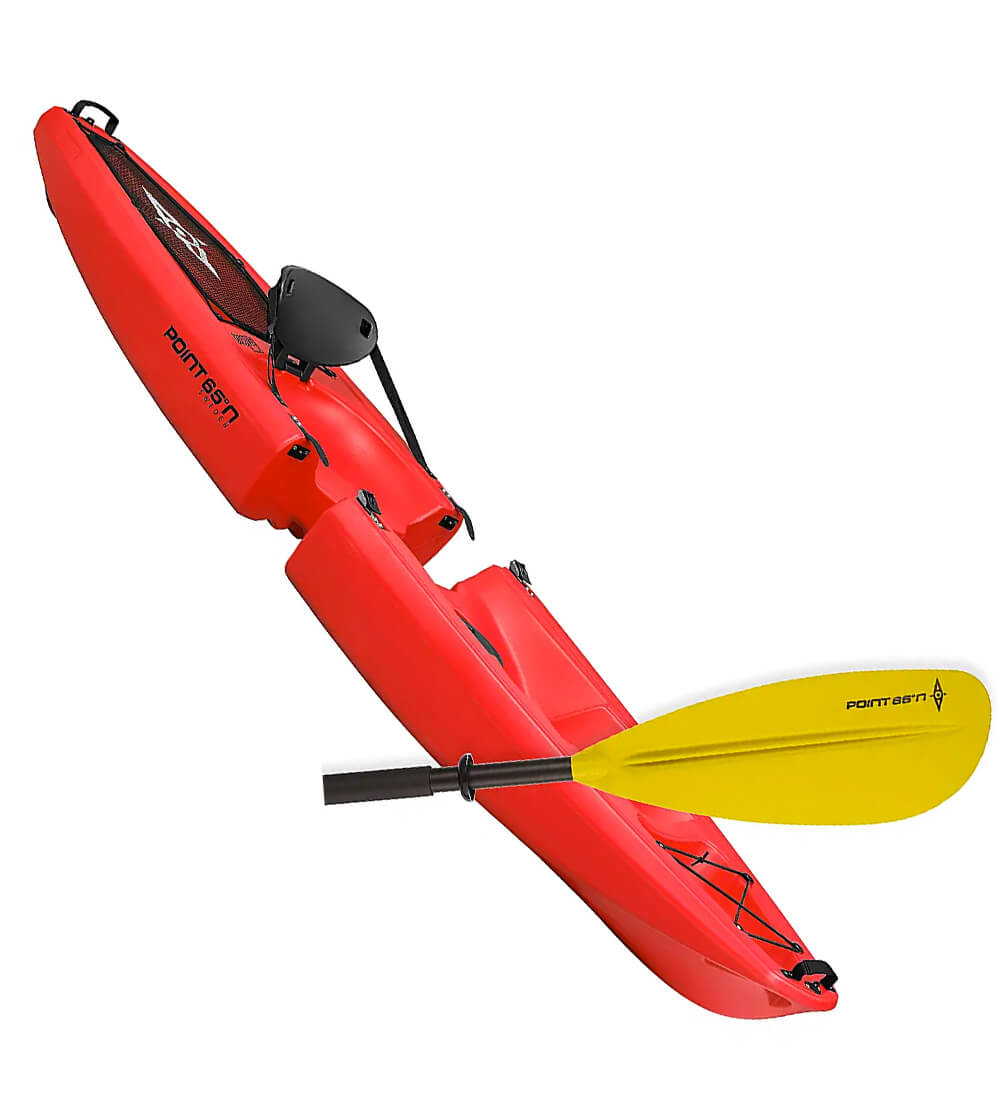 Point 65 Sweden Falcon Modular sit-on-top Solo Kayak Red with Paddle