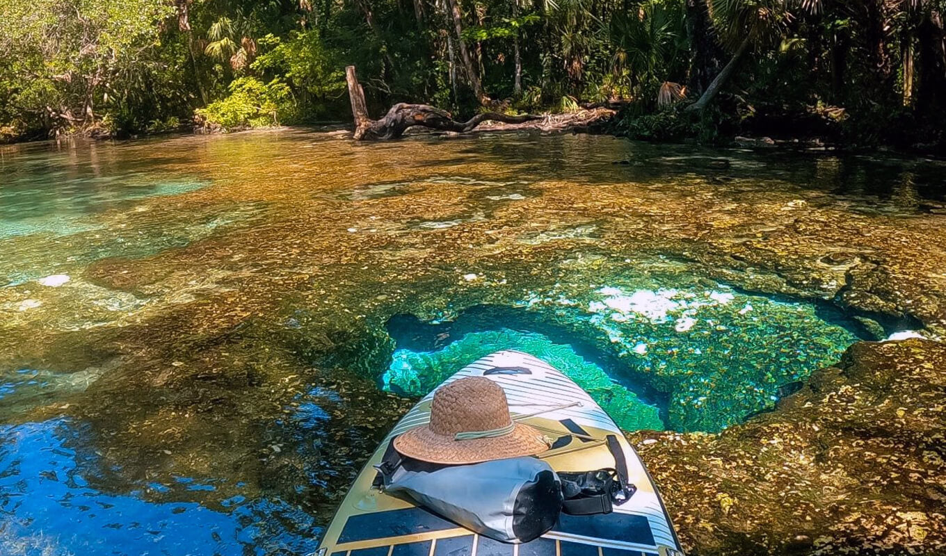 GILI meno inflatable paddle board on a river